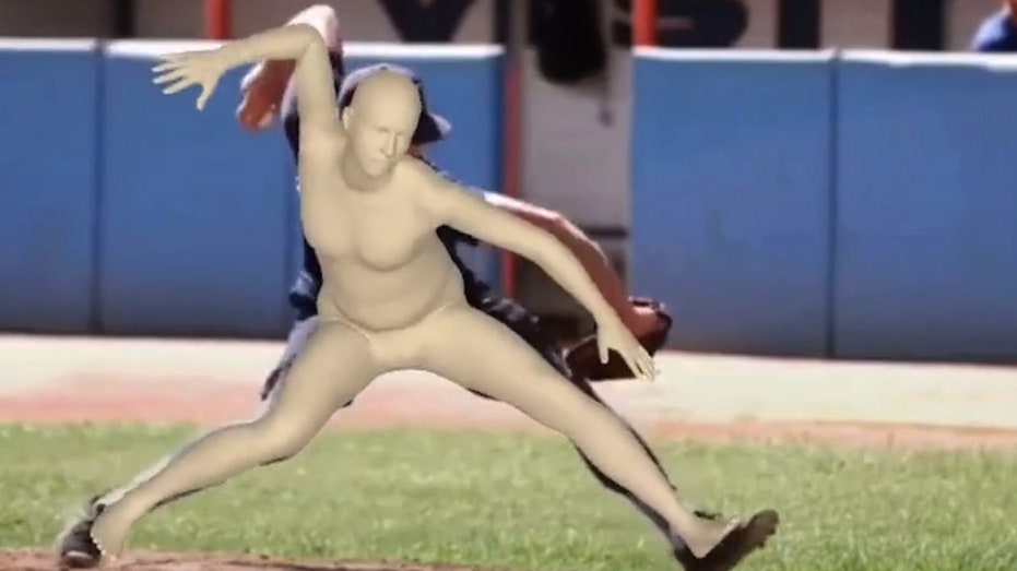 AI rendering of pitcher throwball