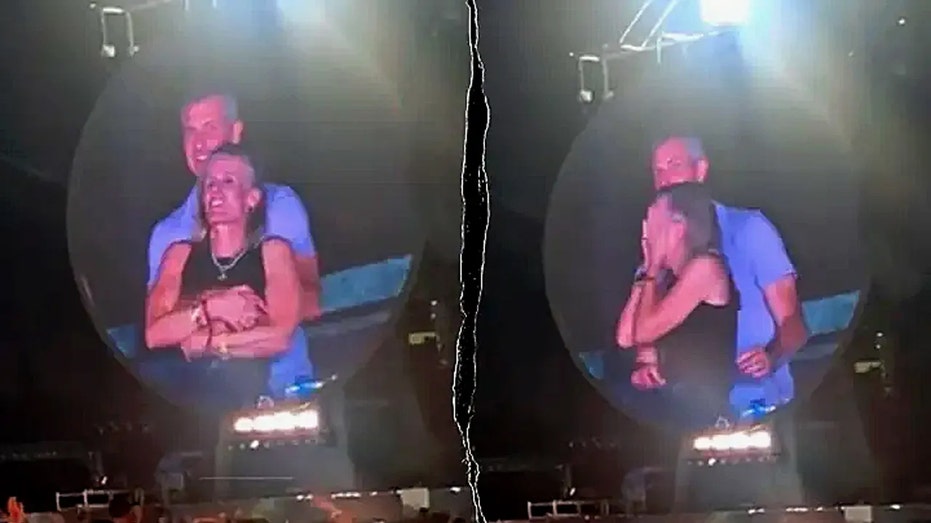 Astronomer CEO Andy Byron and his Chief People Officer Kristin Cabot embrace at Coldplay concert