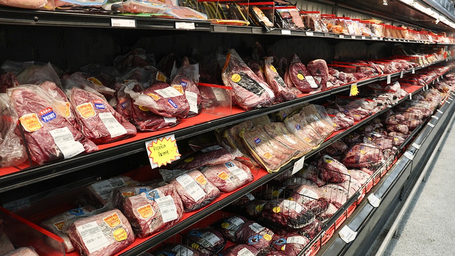 Beef products on display