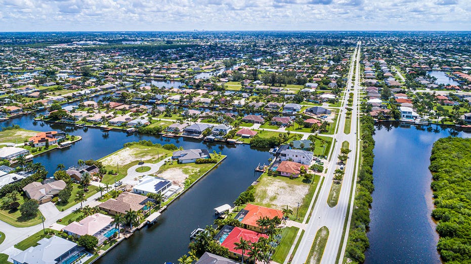 Florida, Cape Coral, South Spreader Waterway Canal, aquatic nature preserve and surrounding homes. (Photo by: Jeffrey Greenberg/Education Images/Universal Images Group via Getty Images)