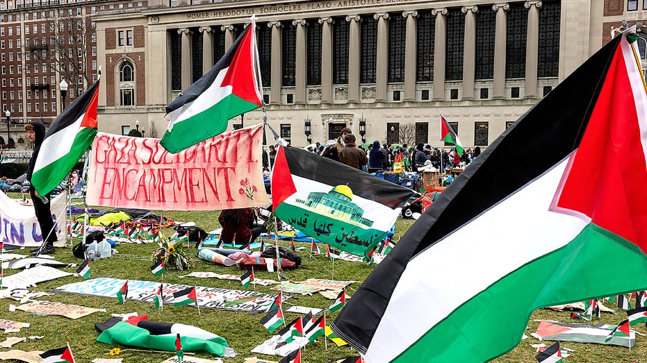 Protests at Columbia University in New York City.