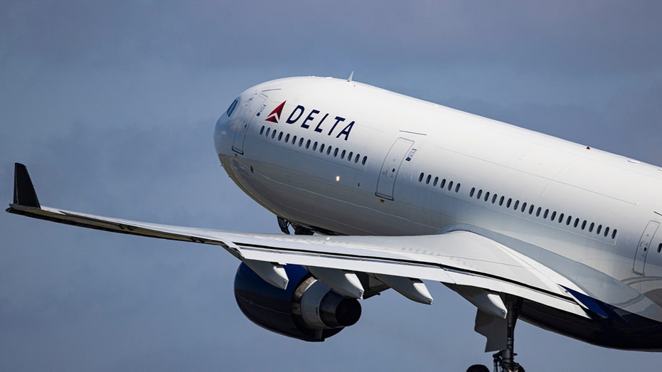 Delta plane ascending in the sky 