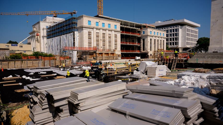A view of construction at the Federal Reserve