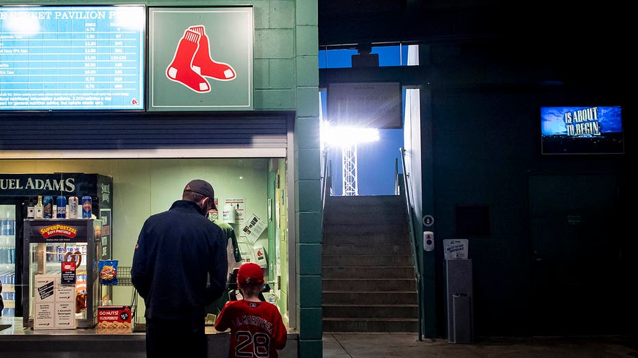 Fans order concessions at Red Sox game