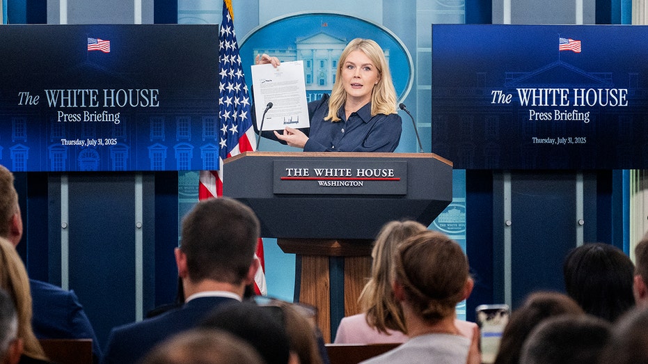 Leavitt shows reporters a letter from Trump calling out drug pricing