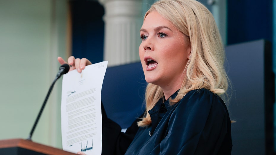 Leavitt holds up letter from Trump to a Big Pharma CEO