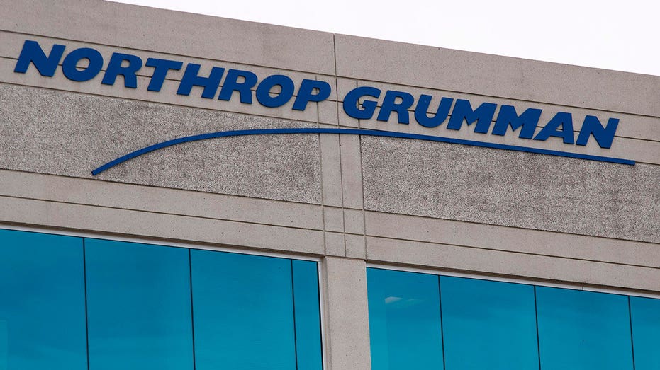 The Northrop Grumman logo is seen on a building in Annapolis Junction, Maryland, on March 11, 2019. (Photo by Jim WATSON / AFP) (Photo credit should read JIM WATSON/AFP via Getty Images)