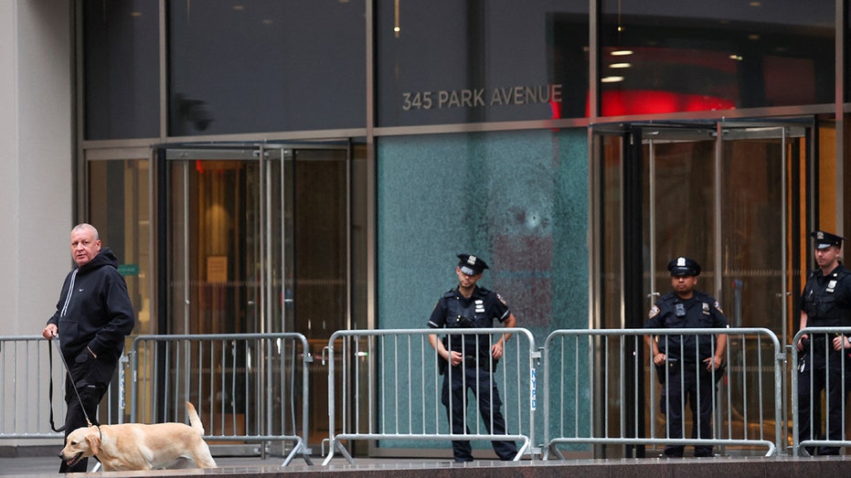 Scene outside the NFL building where mass shooting took place in NYC