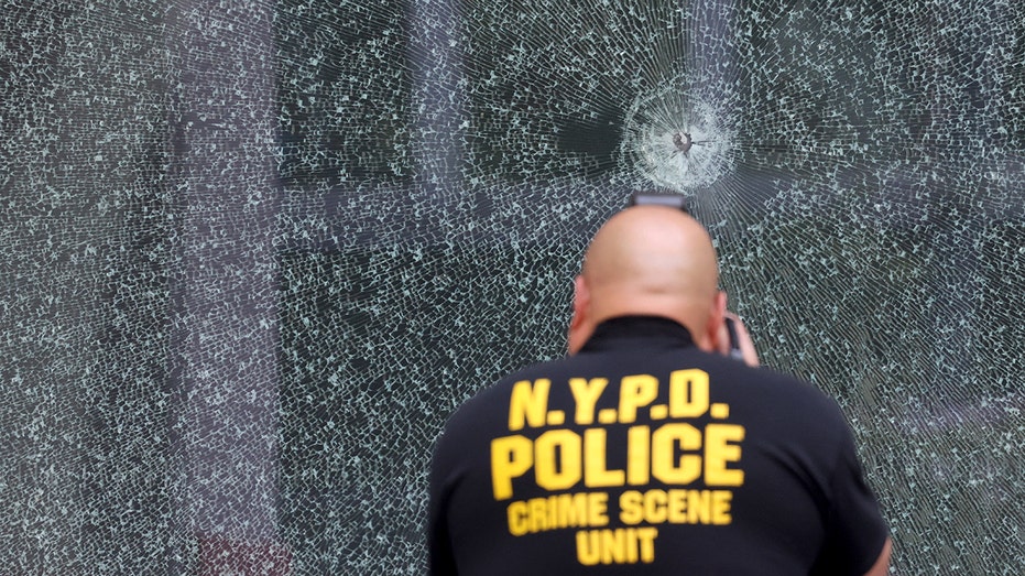 Scene outside NFL building where the mass shooting took place in NYC