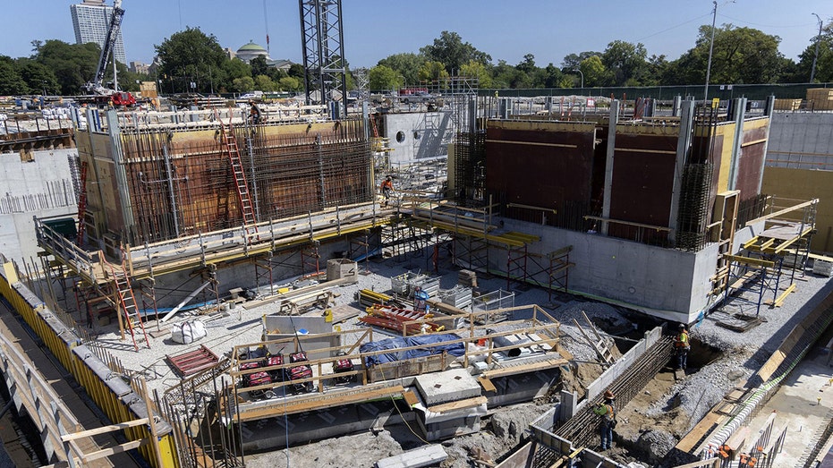 Obama Presidential Center construction in 2022 in Chicago