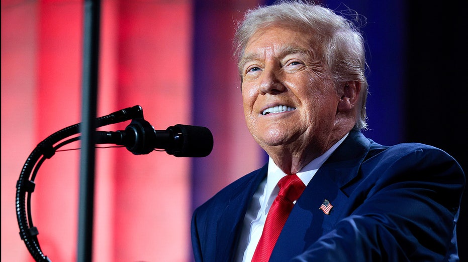 President Donald Trump addresses the crowd at the "Winning the AI Race" summit in Washington