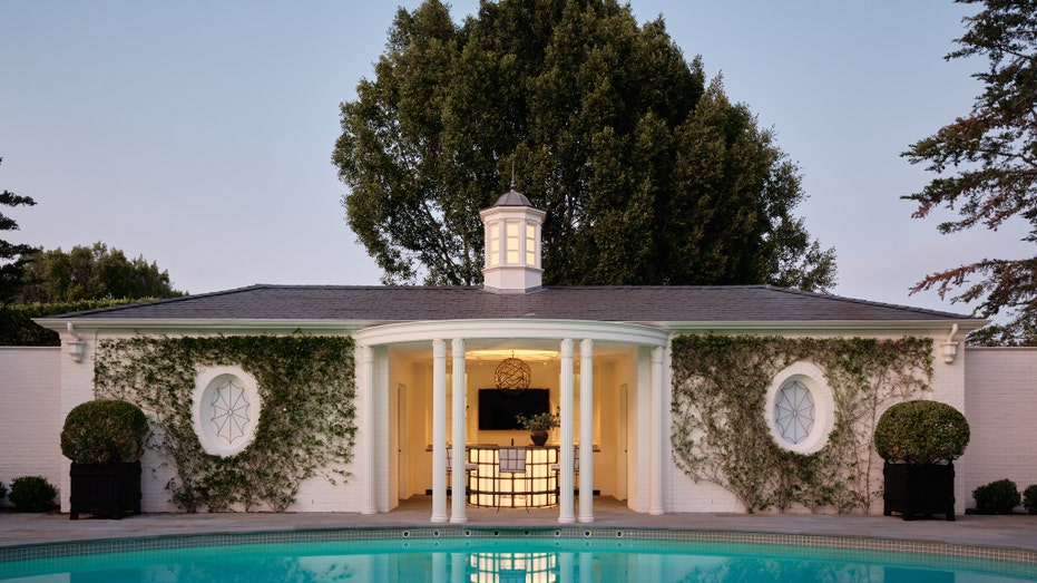 view of pool house