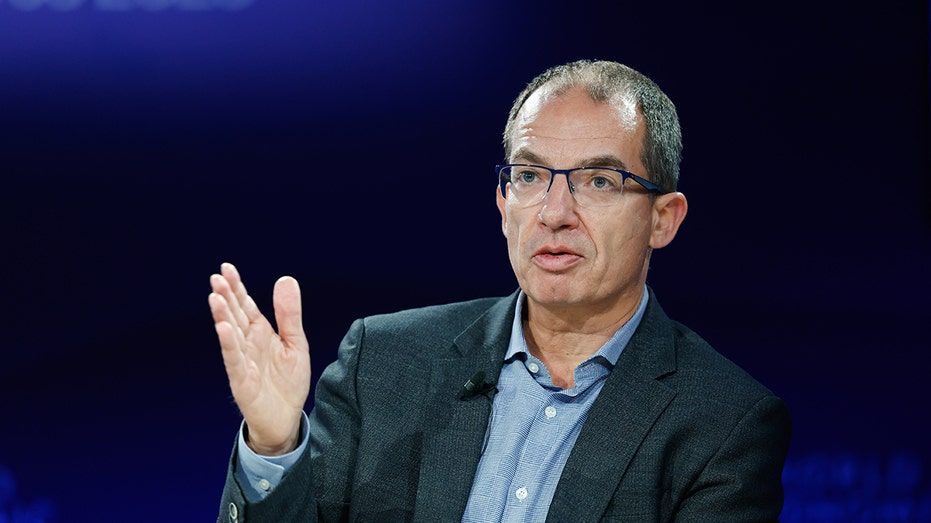 Stephane Bancel, chief executive officer of Moderna Inc., during a panel session at the World Economic Forum (WEF) in Davos, Switzerland, on Thursday, Jan. 23, 2025. The annual Davos gathering of political leaders, top executives and celebrities runs from January 20 to 24.