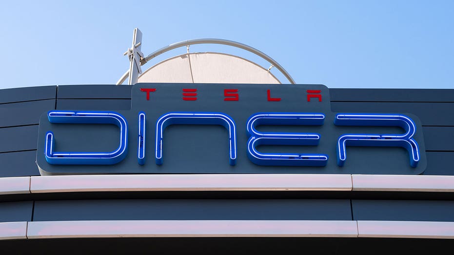 Tesla Diner & Drive-In sign on building