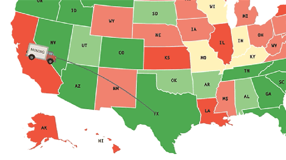 Truck driving from California to Texas on interactive map