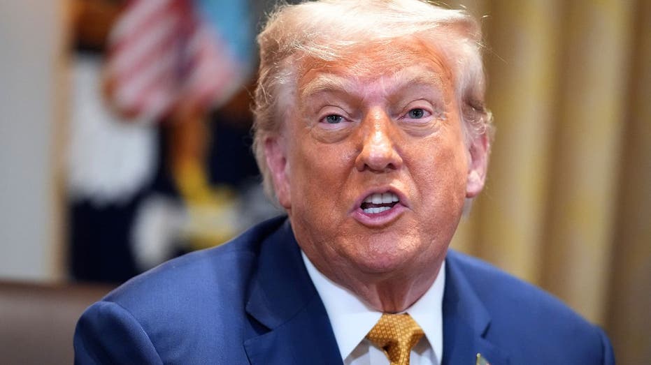 President Donald Trump speaks to members of the press during a Cabinet Meeting at the White House