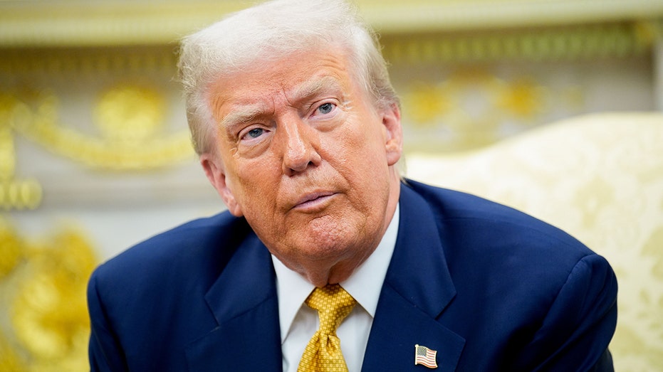 Trump seen in a solo shot during Oval Office meeting with Philippines president