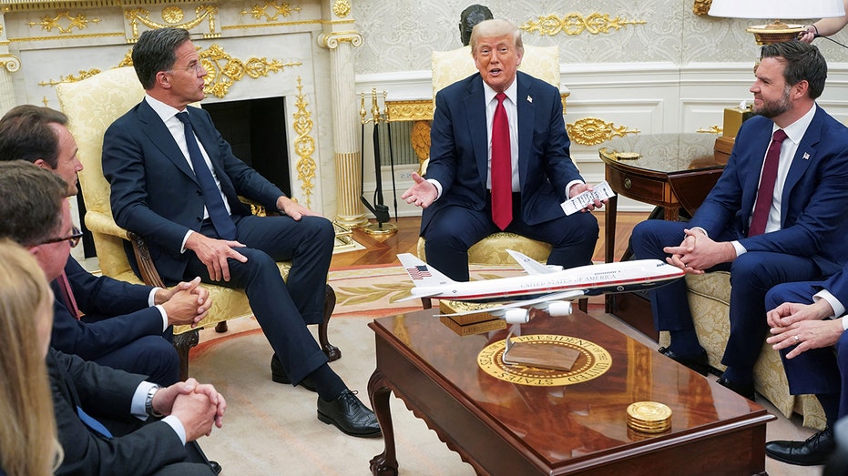 President Donald Trump and Vice President JD Vance meet with NATO Secretary General Mark Rutte