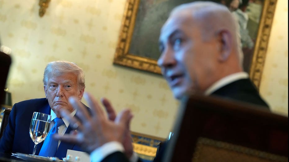 Trump meets with Netanyahu at White House for third time this year.