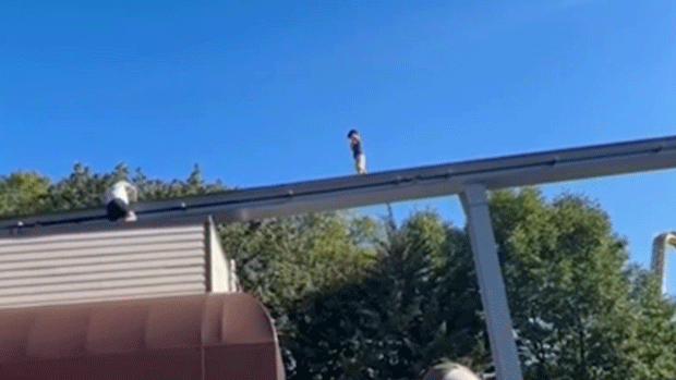 Dramatic video shows boy balancing 100-ft above panicked crowd at Hersheypark