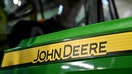 The company logo of agricultural machinery tractor manufacturer John Deere is displayed during the LAMMA Show 2025 at NEC Birmingham on January 15, 2025 in Birmingham, England.  - Fox Business News