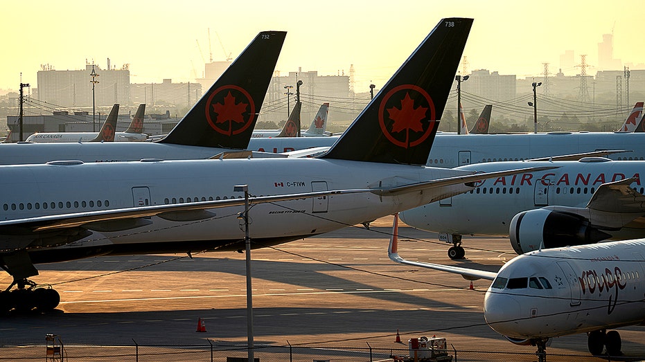 Air Canada planes in Toronto, Canada