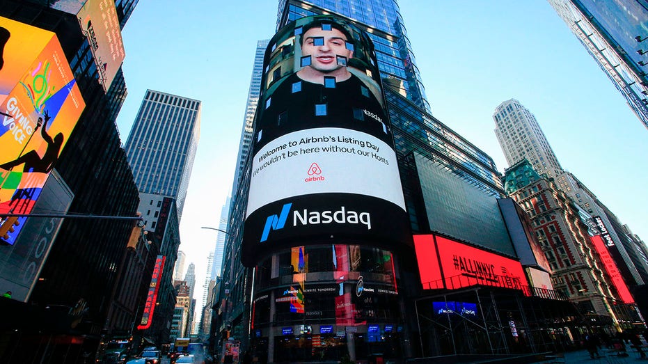 An Airbnb sign in Times Square