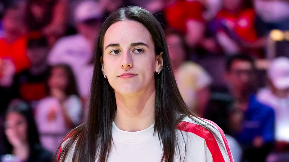 Caitlin Clark looks on
