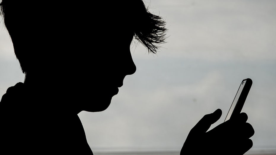 A child uses iPhone