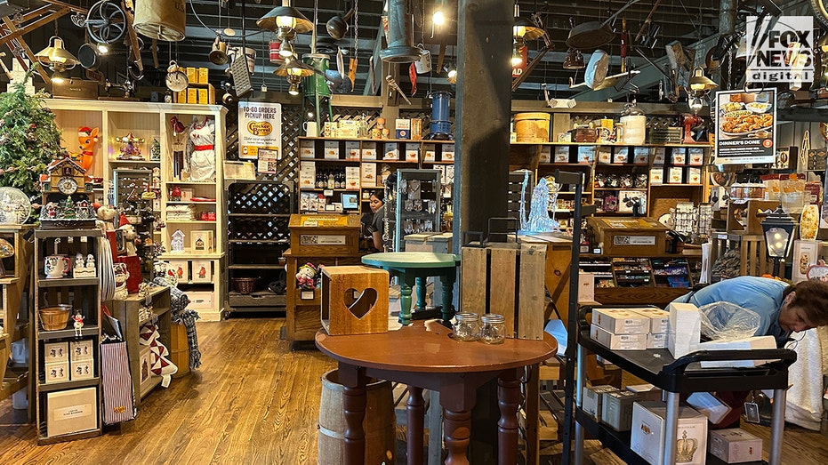 Interior of Cracker Barrel after new logo and rebranding announcement.