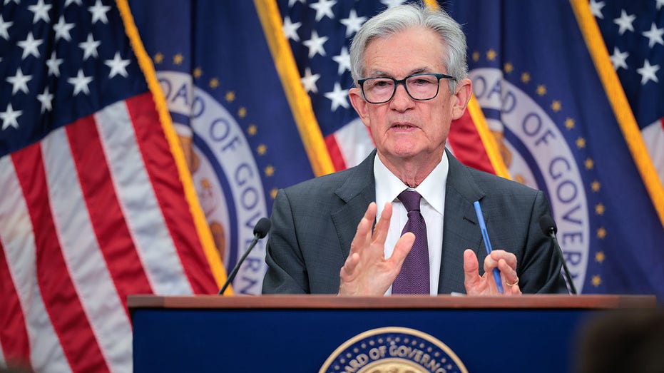 Federal Reserve Chair Jerome Powell speaks at a press conference