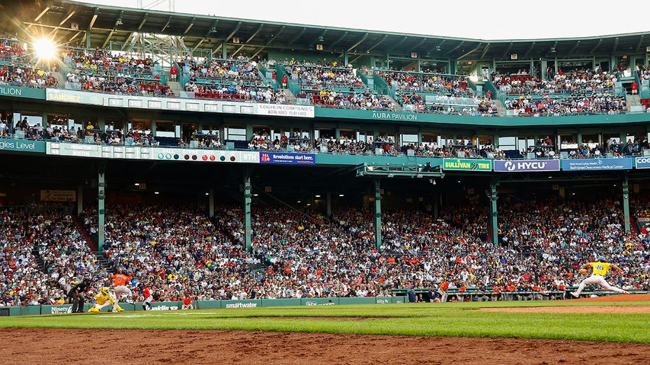 The crowd at Fenway Park