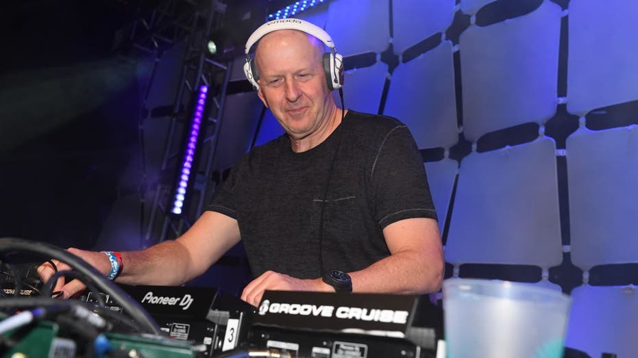 Goldman Sachs CEO David Solomon spins onstage at Sports Illustrated The Party Brought To You By The Undisputed Group And ABG Entertainment With DaBaby, Black Eyed Peas, And Marshmello at Fontainebleau Hotel on Feb. 1, 2020, in Miami Beach, Florida.