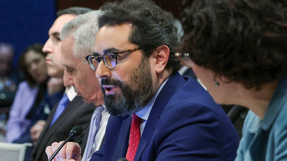 UN Watch Executive Director Hillel Neuer speaks at a hearing on Capitol Hill