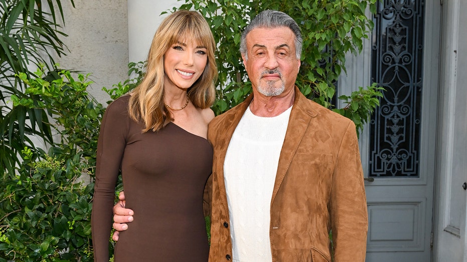 Jennifer Flavin and Silvertter Stallone at the Ralph Lauren Fashion Show in 2023.