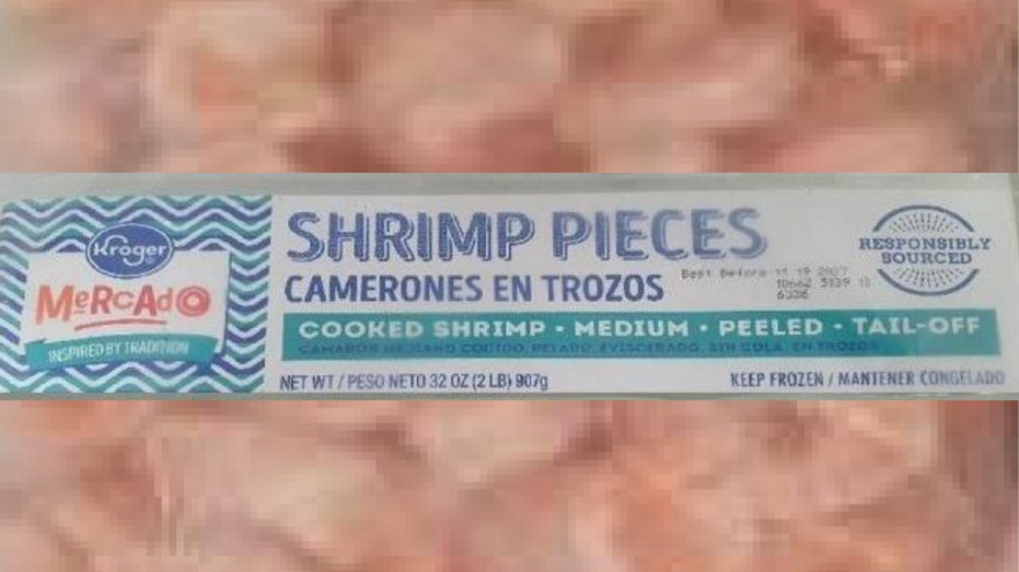Label on affected Kroger shrimp