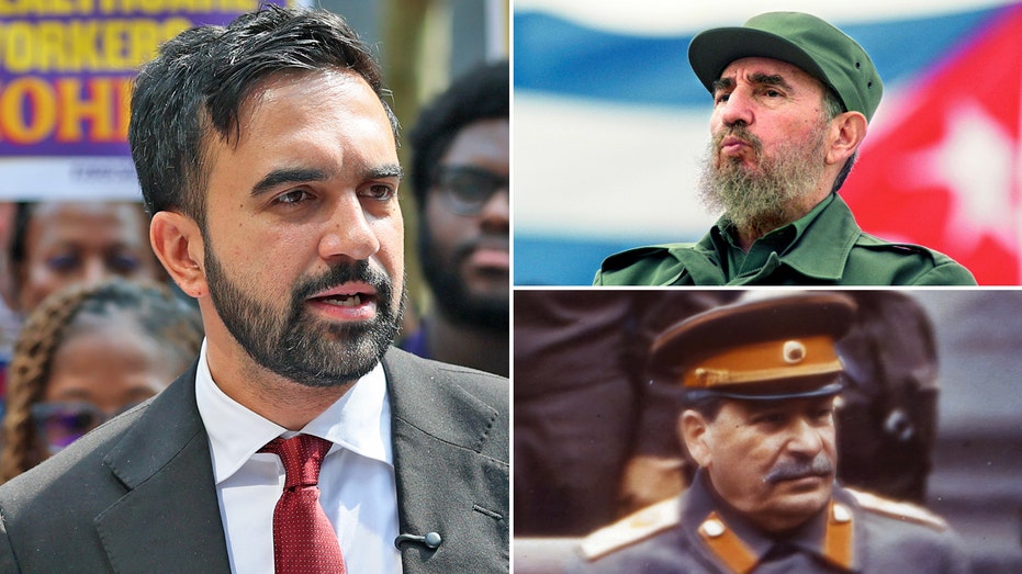 Pictures of Mamdani, Castro and Stalin