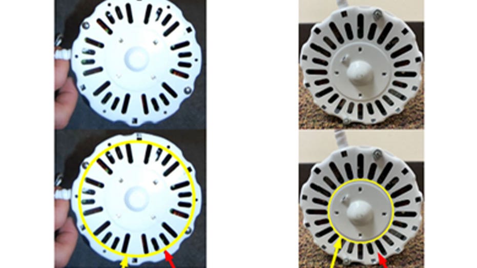 Distinct pattern on recalled electric motors