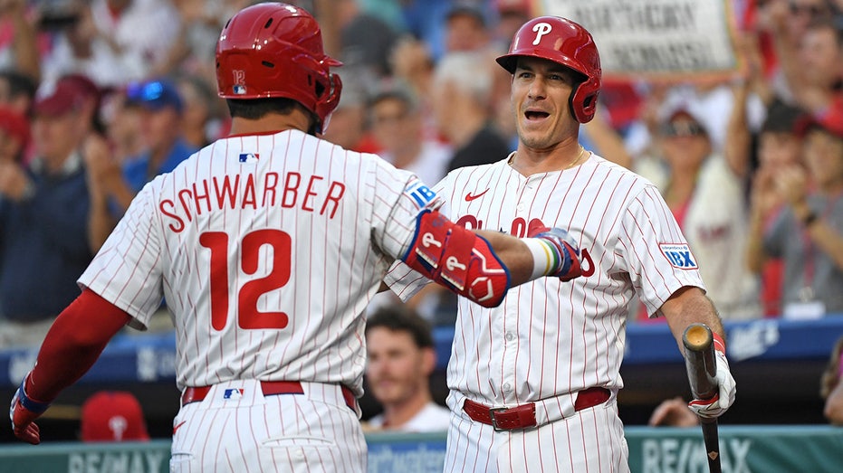 Phillies celebrate home run