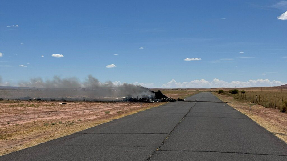 A small medical transport plane crashed and caught fire in Arizona