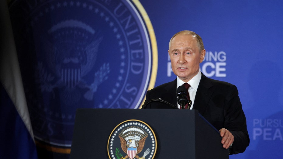 Putin at news conference in Alaska