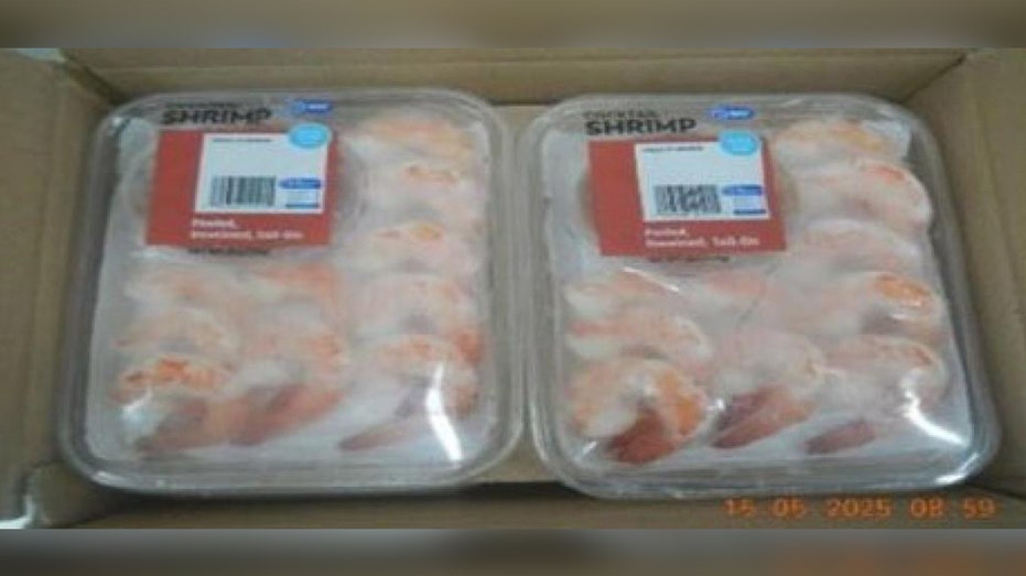 Packages of recalled cocktail shrimp