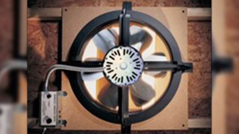 gable-mounted attic fan with recalled electric motor