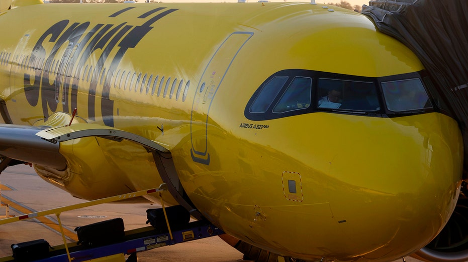 Spirit Airlines Airplane at Tampa International Airport in Tampa, Florida