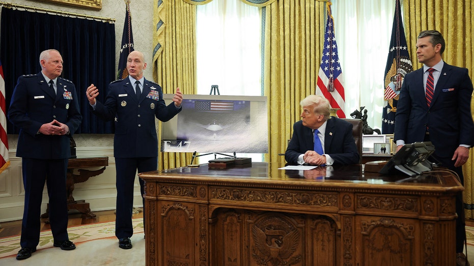 Trump and F-47 rendering