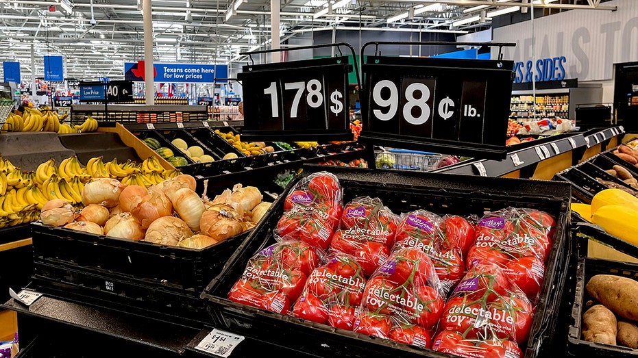 Fruit and vegetables are seen at a Walmart supermarket in Houston, Texas.