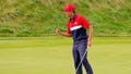 Team USA player Collin Morikawa reacts to his putt on the 17th green at the 43rd Ryder Cup golf competition at Whistling Straits. - Fox News