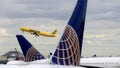NEWARK, NJ - MARCH 23: A Spirit Airlines jet takes off above two United Airlines airplanes at Newark Liberty Airport on March 23, 2018 in Newark, New Jersey. (Photo by Gary Hershorn/Getty Images) - Fox News