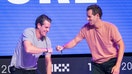 Cameron Winklevoss, co-founder and president of Gemini Trust Co., center, with his brother Tyler Winklevoss, co-founder and chief executive officer, during the Token2049 conference in Singapore, in 2023. - Fox Business News