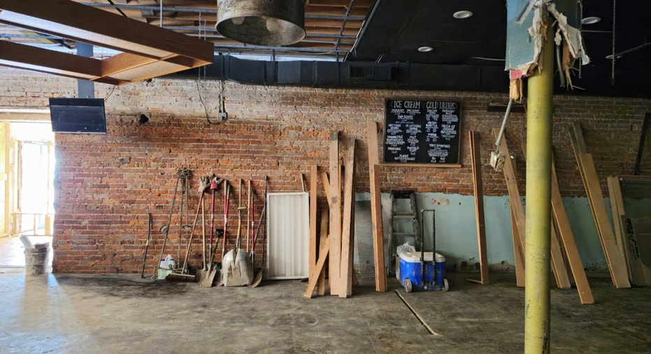 The inside of DT's Blue Ridge Java in Spruce Pine, North Carolina, after Hurricane Helene.